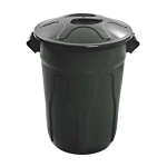 Irmãos Brant - LIXEIRA CESTO REDONDO C/TAMPA 100LT PRETA ECO NATURE