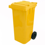 Irmãos Brant - CONTEINER 120L COM RODAS AMARELO BRALIMPIA