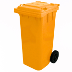 Irmãos Brant - CONTEINER 120L COM RODAS LARANJA  BRALIMPIA