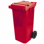 Irmãos Brant - CONTEINER 120L COM RODAS VERMELHO BRALIMPIA