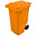 Irmãos Brant - CONTEINER COM RODAS 240LT LARANJA BRALIMPIA