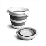 Irmãos Brant - BALDE PLASTICO RETRATIL 10L BRANCO C/CINZA