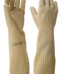 Irmãos Brant - LUVA LATEX RANHURADA CANO LONGO M (8) COR NATURAL IMBAT