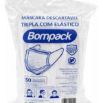 Irmãos Brant - MASCARA CIRURGICA TRIPLA C/ELASTICO C/50 BOMPACK